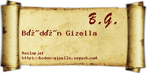 Bódán Gizella névjegykártya